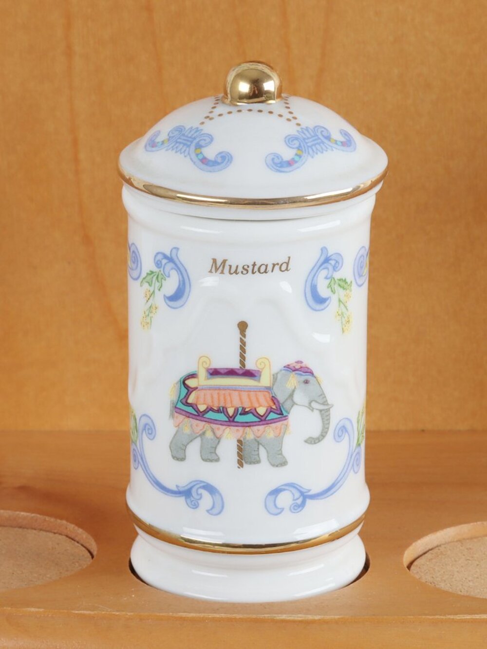 Vintage LENOX Mustard Spice Jar & Lid - The Spice Carousel Collection